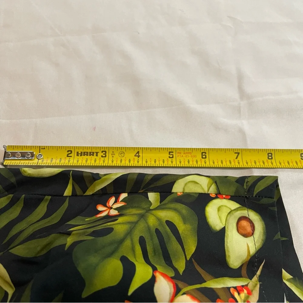Havana Jim Mens Tropical Avocado Floral Swim Trunks Cargo Pocket Green Large NWT